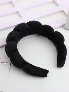 Set di fasce per capelli in spugna, fasce per il viso, fasce in pelliccia, e polsini per donne, accessori per capelli per la cura della bellezza a casa - nero - Visualizzare 5