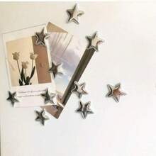 Cute Cartoon Star Fridge Magnets - Vibrant Floral And Nature Designs, Plastic Round Stickers For Kitchen, Office And Home Decor, Ideal Holiday Gifts, Office Decoration | Playful Star Design | Colorful Magnets, Magnetic Decorations - Multicolor - View 4