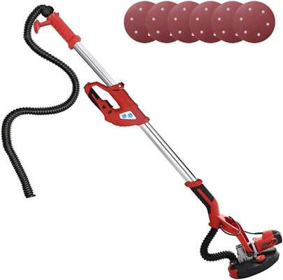 Bakaji Levigatrice Muro Soffitto Carteggiatrice Giraffa Cartongesso 750W Potenza 800-1750 rpm Aspirazione Polvere Automatica con Tubo Asta Telescopica e 6 Dischi Abrasivi 225mm Inclusi