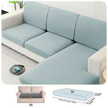 1pc Solid Color Silky Elastic Sofa Cushion Cover, Modern Minimalist Design, Suitable For All Seasons - Light Grey - View 17