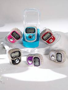 1pc Mini Rhinestone Counter Finger Ring Tally Counter, Compact & Lightweight, 0-99999 Counting Range, Convenient For Prayer Counting, Inventory Counting, People Counting, Etc. - Multicolor - View 10