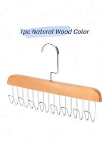 1/2/3pcs Space-Saving Wooden Clothes Hanger With 8 Hooks - Heavy Duty, 360° Rotation, Suitable For Bras, Camisoles, Scarves Etc. - Closet Organizer - Multicolor - View 12