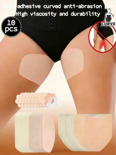 10/20 piezas Parches invisibles anti-rozaduras - Protectores de fricción con forma de V, transpirables y de tela no tejida, adecuados para muslos internos y pantorrillas, proporcionando una protección sin costuras contra el sudor para el verano, correr y vestidos