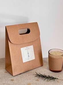 12pcs Simple Gift Bags, Flip-Top Gift Paper Bags, Gift Bags, Souvenir Bags, Candy Bags, Business Tote Bags - Kraft Paper Bag - View 3