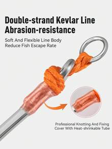 KINGDOM 4pcs High-Strength Carbon Steel Fishing Hooks, 3/0# 4/0# 5/0# 6/0# Corrosion-Resistant, Designed Specifically For Sea Fishing, Double-Strand Kevlar Line, High Tensile Strength - Multicolor - View 5