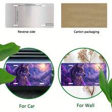 Aluminum License Plate Wolf Dream Catcher Front License Plate Cover Creative Car Decoration Accessories, For Decoration Only CP - A - View 5