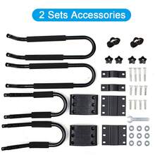 UNHO 4PCS Ultra Strong Load Kayak Rack J Bar Roof Rack Carrier Vehicle Space Saving - Black - View 9