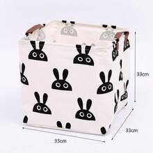1pc Baby Room Storage Basket, Large Capacity Fabric Storage Bag, Waterproof And Dirt-Resistant Storage Basket, Square Foldable Doll Storage Basket, Laundry Basket For Room Decor - Multicolor - View 11