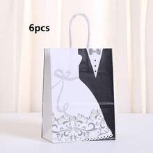 12/24 piezas Bolsas de regalo para novia y novio, bolsas de recuerdo de boda, bolsas de papel elegantes y minimalistas para fiesta de boda, bienvenida de huéspedes de hotel, decoración de tarta, decoraciones de cumpleaños, bolsas de regalos, recuerdos de fiesta - Multicolor - Ver 7