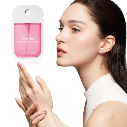 6pcs/3pcs/1pc 45ml Various Scents Of Water-Free Hand Sanitizer, Hyaluronic Acid Spray Hand Sanitizer Fragrance Spray Sand Sanitizer, Portable Travel Hand Sanitizer Two Printing Appearances Will Be Shipped Randomly.