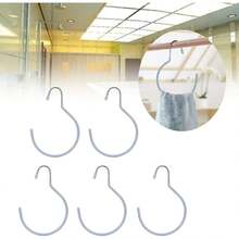 5 Piezas Organizador Colgante para Sombrero, Anillos para Cinturón, Anillo para Cinturón, Ganchos para Armario de Salón de Belleza SPA para Albornoz, Bufanda, Cinturón, Ganchos para Colgar(gris) - Blanco - Ver 8