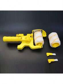 多功能油漆滚筒套装 - 简洁设计，角度可调，符合人体工学的手柄，使用轻松省力。套装包含替换滚筒、小刷子和四节延长杆。适用于室内外墙壁、天花板、家具涂装、壁纸铺贴、房间装饰DIY项目、工业清洁，也是送给男士的绝佳礼物！ - 彩色 - 查看 10