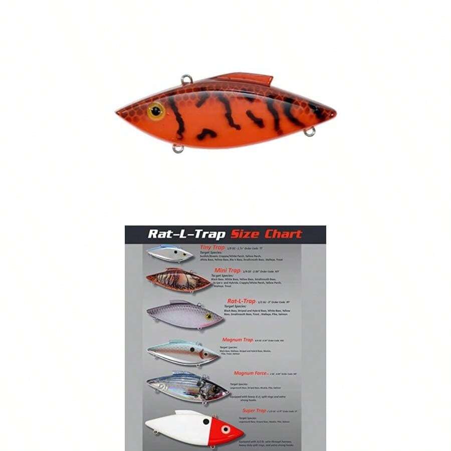 Bill Lewis - Señuelos de Pesca con Vibraciones realistas para Rata-L-Trap de 1/2 onzas sin Labios Crankbait para Pesca de lubina Negra, Trucha, Lucio, salmón(anaranjado (Orange Crawdad)) - Multicolor - Ver 1