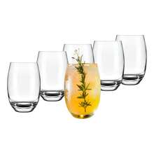 Malibu Oval Glasses 500ml Set Of 6 – Ideal For Water, Juice, Drinks, And Coffee - 彩色 - 查看 5