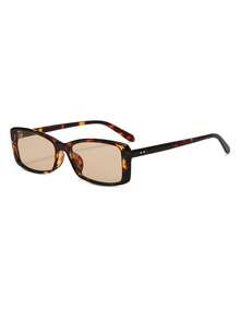 1 par de gafas de moda con montura de PC con estampado de leopardo y forma de ojo de gato para hombres - Multicolor - Ver 3
