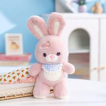 1件可爱卡通围兜、发夹、小动物毛绒玩具 - 兔子、熊毛绒玩偶、柔软毛绒玩偶、儿童玩偶、生日礼物、圣诞礼物、情人节礼物、复活节礼物