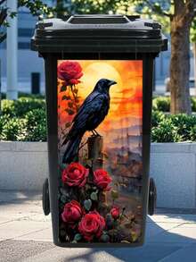 3D Puppy, Rabbit Printed Trash Can Sticker Waterproof PVC Outdoor Trash Can Poster Peeling Sticker 4 Sizes