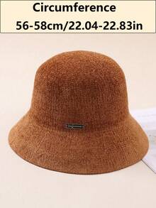 1pc Knitted Bucket Hat, Small Head Circumference, Flattering Bucket Hat For Women, Autumn/Winter