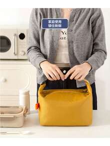 1个保温午餐袋，防漏保冷袋 - 耐用布料午餐盒，男女通用食品收纳整理袋，适用于学校、食堂、青少年/上班族、野餐、海滩、家庭厨房 - 彩色 - 查看 5