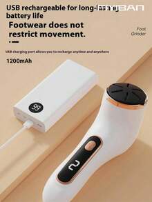 FIYIBAN 1pc Rechargeable Portable Electric Foot Callus Remover, High-Quality Motor, Long-Lasting & Durable, Professional Dead Skin & Hard Skin Removal With Exfoliating And Gua Sha Function, Suitable For Daily Foot Care - Multicolor - View 9