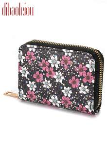 1pc Floral Print Mini Exquisite Cute Multi-Slot Card Holder Wallet For Girls, Essential Item For Delicate Ladies - Multicolor - View 11