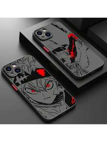 Funda de teléfono TPU translúcida y esmerilada de Black Clover, compatible con Apple 15 14 13 12 11 XS XR X 8 7 SE Pro Max Plus Mini, funda compatible con  17 Pro Max, funda  17 Pro, funda  17, funda  16, funda  16 Pro Max, funda  15 - FA0605HES - Ver 4