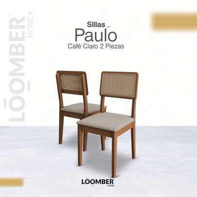 Sillas Paulo Café Claro 2 Piezas Loomber