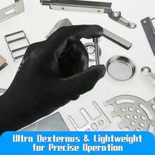 12 Pairs Safety Work Garden Gloves PU Coated, Seamless Knit Glove With Polyurethane Coated Smooth Grip On Palm & Fingers, For Men And Women, Ideal For General Duty Work