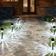 20/10-Piece Solar Wall Light Outdoor Waterproof Garden Lighting With Night Automatic Sensing, Suitable For Corridors, Fences, Gardens, Terraces, And Winter Thanksgiving Christmas Party Holiday Decorations,200mah - 白光 - 查看 2