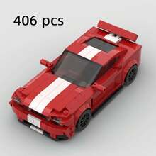 MIKEMENG White/Pink/Black Classic Adult Building Block Set, DIY Building Block Car/Sports Car Toy, City Technology Champion Cup Series, Suitable As A Gift For Boyfriend/Husband On Valentine's Day, Birthday, Halloween, Christmas, And For Home Decoration And Collection - Model - View 9