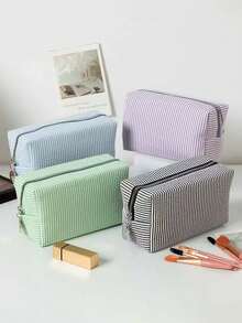 حقيبة كلاتش من الشيفون المنقوش، حقيبة أدوات التجميل المنقوشة، حقيبة منظمة للنساء، حقيبة عودة إلى المدرسة، حقيبة سفر، حقيبة سفر للشاطئ/الصيف، حقيبة مستحضرات تجميل للطالبات، لوازم عودة إلى المدرسة - متعدد الألوان - مشاهدة 10