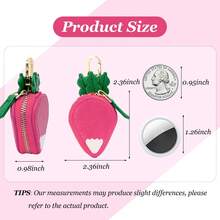 Mini Fruit Coin Purse Cute Soft Keychain Wallet Small Pouch Bag Charm Accessory - củ cải - Xem 2