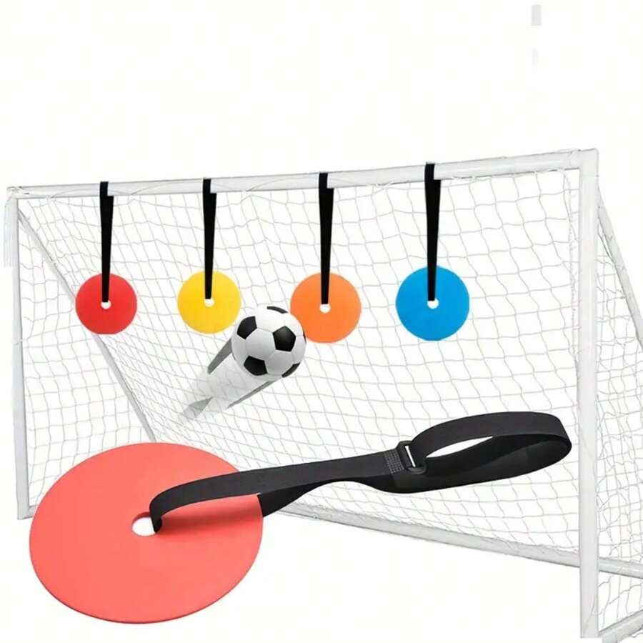 1/4pcs Soccer Goal Training Target, Adjustable Strap Length, Hanging Shot Practice Trainer, Improve Accuracy, Suitable For Soccer, Baseball And Other Sports, Soccer Training Target Disc, Soccer Sports Accessories, Soccer Training Equipment, Durable TPE Material, Improve Hit Rate, Perfect Choice For Soccer Field Equipment, Outdoor Sports Accessories, Outdoor Activities, Sports Equipment, Soccer Gift, Men's Gift, Soccer Matches