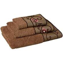 Popular Bath Toallas de baño, colección Larissa, Juego de 3 Piezas, diseño de Rosa(Juego de toallas) - Multicolor - Ver 1