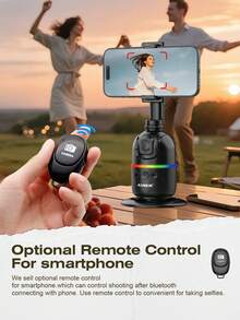 AXNEN 畅销产品!AI智能手机云台稳定器,具备人脸和手势识别功能 - 360°旋转自拍杆,配备多色补光灯和可拆卸蓝牙遥控器 - 完美适用于直播、会议、自拍、摄影、视频录制和节日活动 - 彩色 - 查看 3