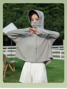 Sun Protection Clothing Summer UPF 50+ UV Women Ice Silk Breathable Jacket UV Protection Outdoor Sunscreen Hooded Thin Fishing Clothing - Sun Protection Clothing - View 13