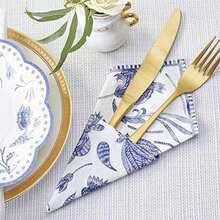 Kate Aspen - Servilletas de boda de sauce azul, servilletas decorativas gruesas, vajilla de almuerzo, perfectas para la recepción de bodas o despedida de soltera, 1 unidad (paquete de 30)(Servilletas de papel) - Multicolor - Ver 2
