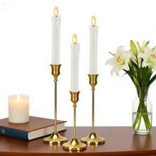 12pcs_6pcs_3pcs Elegant Metal Candle Holders - Table Centerpieces For Weddings, Banquets, Home Decor - Compatible With Real Or Artificial Candles - Suitable For Christmas, Valentine's Day, - 彩色 - 查看 5