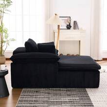 Sofas & Couches - Black + Corduroy + 1 Seat + Foam - View 7