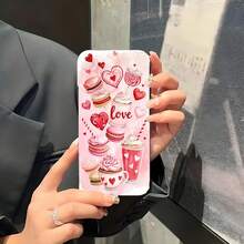 1PC Phone Case,  Love Macarons Hearts Cupcakes Lollipop , Stylish Phone Case, Phone Decoration, All-around Lens Protection, Creative Small Gift, Funny Gift for Boys and Girls - Negro - Ver 5