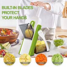 Mandoline Slicer Upright Vegetable Potatoes Slicer Chopper Julienne Dicer Thickness Adjuster For Kitchen Fast Meal Prep - 藍色 - 查看 3
