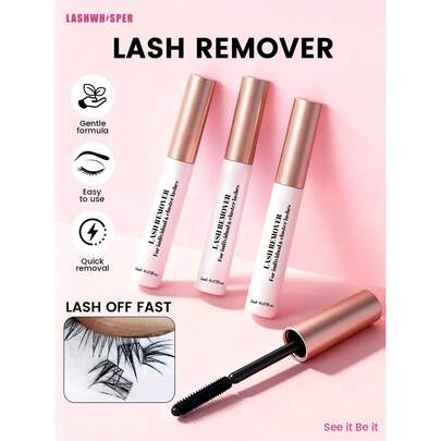 1/3/5pcs Eyelash Remover Liquid, Suitable For Cluster False Eyelashes - DIY Eyelash Glue Remover, Gentle & Soothing False Eyelash Eye Cleanser, Homemade Adhesive Solvent