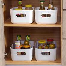 10pcs Multi-Purpose Plastic Storage Bins With Handles - Versatile Organizer For Kitchen, Bathroom, Bedroom, Living Room & Office Desk - Durable Pp Material In Assorted Colors Plastic Drawer Storage Organizer Plastic Bins For Storage - Multicolor - View 7