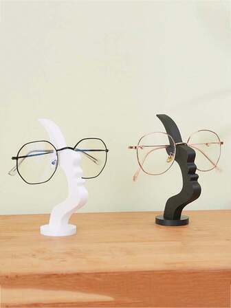 4 piezas Soporte para gafas, soporte de visualización de gafas con forma de silueta de perfil facial simple e interesante