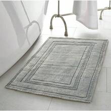 Jean Pierre New York Alfombra de baño, algodón, Lavado a la Piedra, diseño Circuito, Contemporáneo, Gris, 17x24/20x32 in. Set, 1, 2 - como en la foto - Ver 2