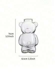 1个卡通熊玻璃咖啡杯，趣味生日礼物，创意可爱，适合开学、生日/节日派对/圣诞节，也可作为玻璃水瓶或情人节礼物。 - 彩色 - 查看 9