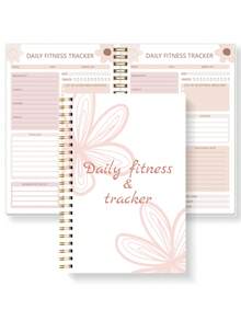 1pc A5 Minimalist Fitness Planner Notebook - Includes Weight Tracker, Gym Workout Log, Meal Tracker And Note-Taking, For Tracking Fitness Goals And Daily Motivation, Unisex, School/Office Supplies - Baby Pink - View 8