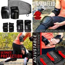 Franklin Sports Youth/Adult Knee Pads, Elbow Pads, Wrist Guards 3 in 1 Protective Set for Skate Protective - Skateboard - Biking(Infantil) - Multicolor - Ver 1
