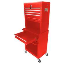 Tool Cabinet On Wheels, 6-Switchable Rolling Toolbox With 4 Universal Wheels, 2 In 1 Removable Toolbox Storage Organizer For Garage, Workshop, Repair Shop, Red. - Red - View 9