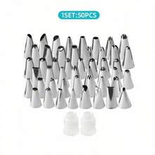 Multifunctional Stainless Steel Piping Nozzle Set, Includes Dedicated Adapter, Easy Assembly And Extrusion. From Basic Piping To Complex Designs, Enrich Your Cupcake And Dessert Creation, Ignite Your Baking Inspiration. - - - View 8